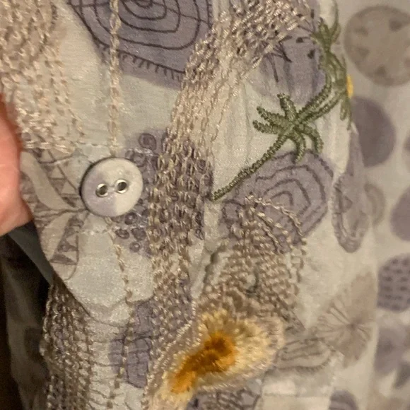 SOLD*** $315 NWT Sz 3X Jessabella Johnny Was 100% Silk Embroidered Blouse - Picture 15 of 16